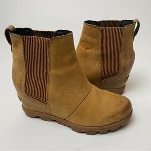 Sorel Lea Wedge Joan of Arctic Chelsea Wedge Camel Brown 6.5 waterproof